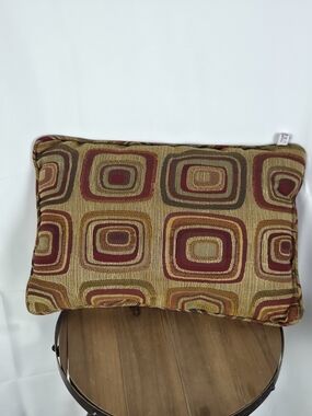 Newport Brand..Decorative Geometric Accent Pillow in Rust and Gold